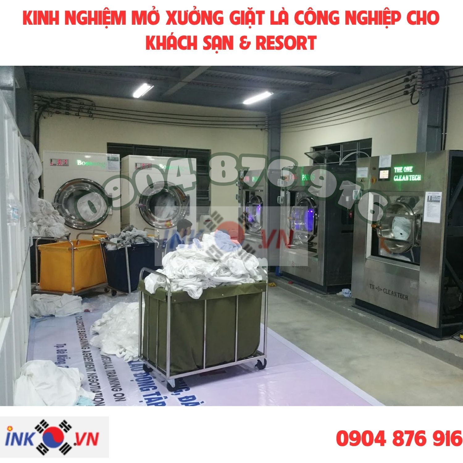 Chi phí đầu tư ban đầu và vận hành cho xưởng giặt cho khách sạn